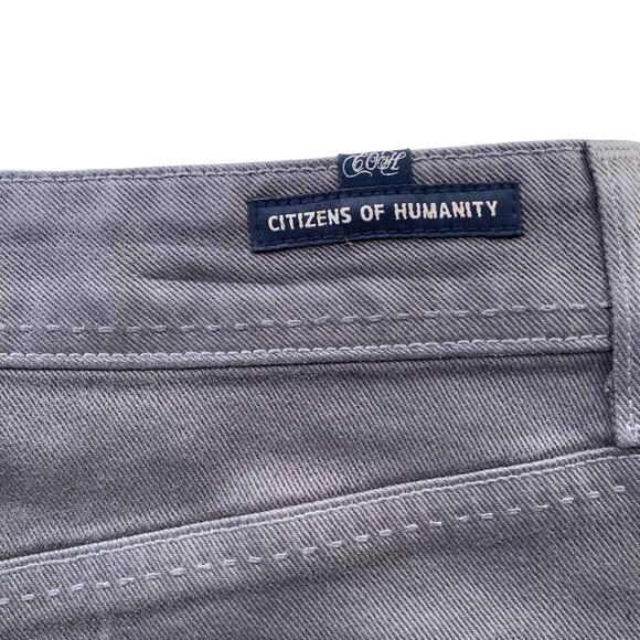 New Citizens of Humanity Dark Gray Waxed Jean Denim Mini Skirt Size 24 - Picture 10 of 11